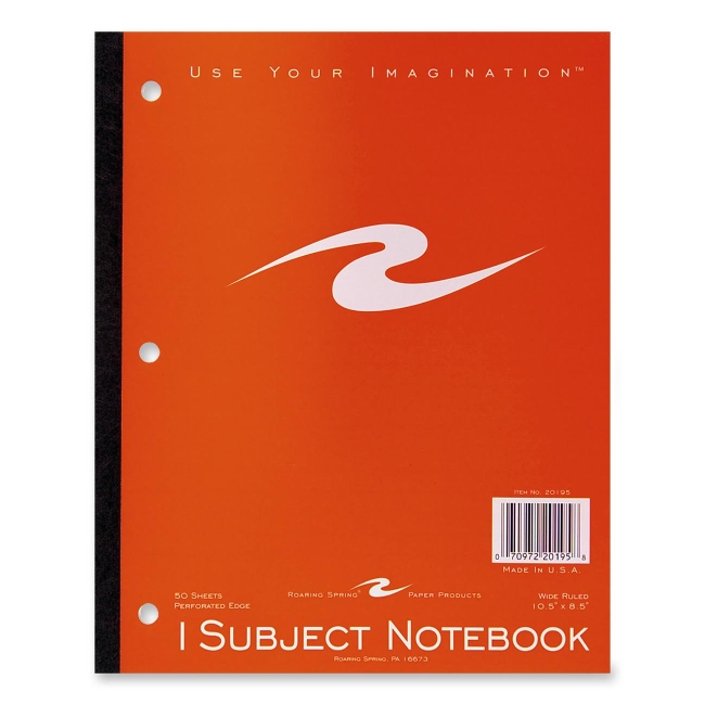 Roaring Spring 1-Subject Tapebound Notebook 20195 ROA20195