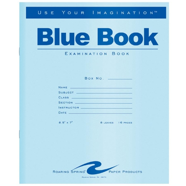 Roaring Spring Blue Exam/Testing Booklet 77512 ROA77512