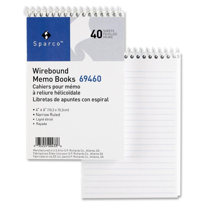Sparco Wirebound Memo Book 69460 SPR69460
