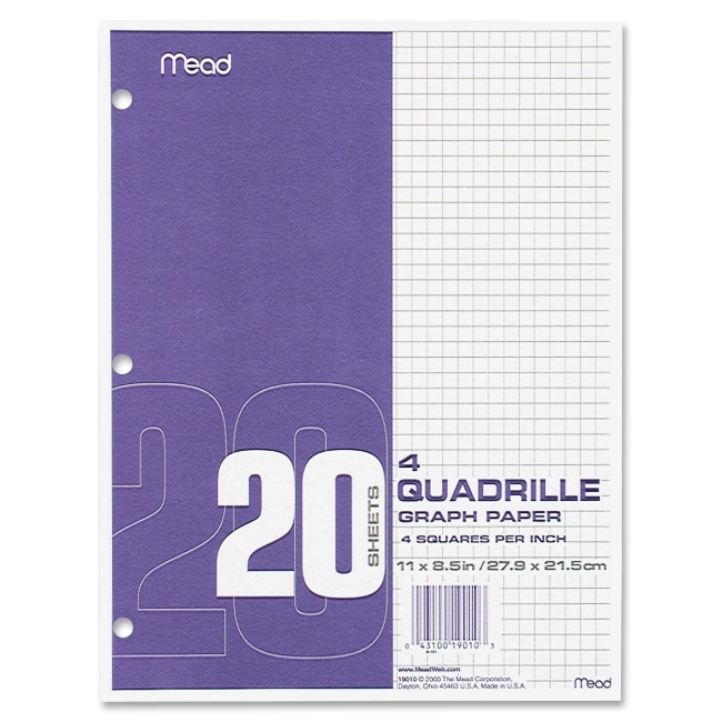 Mead Paper Filler Quad Rule 19010 MEA19010