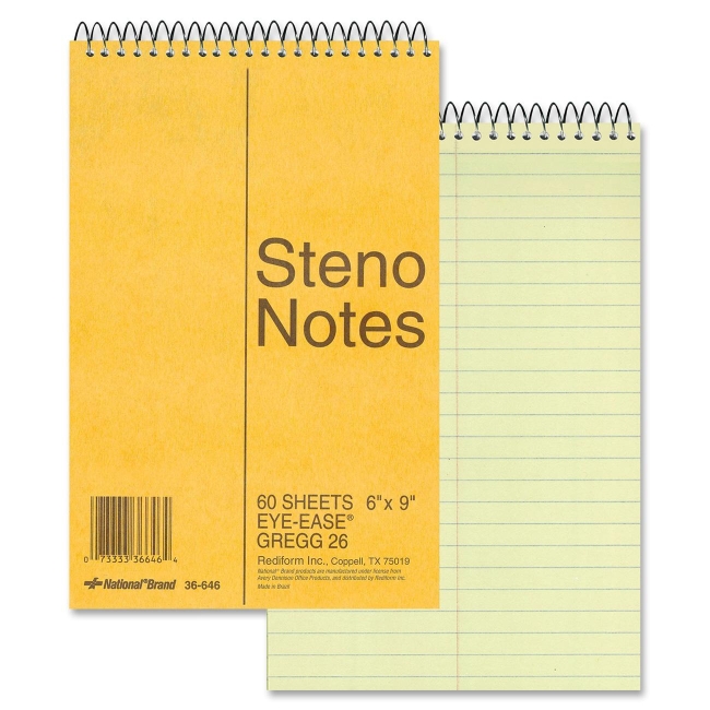 Rediform National Wirebound Steno Notebook 36646 RED36646