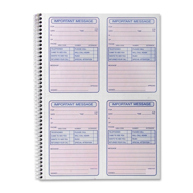 Sparco Telephone Message Book 02302 SPR02302