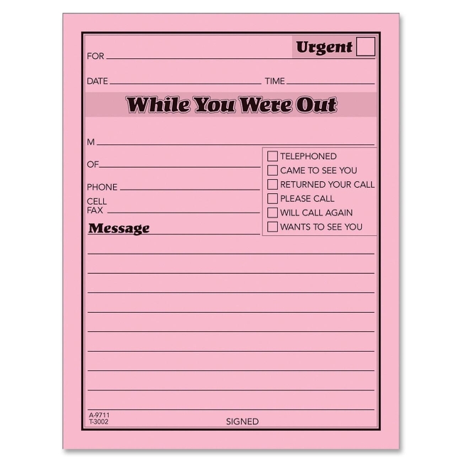 TOPS Important Message Note Pads 3002P TOP3002P