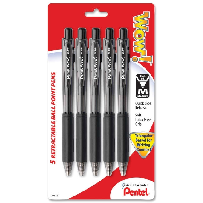 EnerGel WOW! Retractable Ballpoint Pen BK440BP5A PENBK440BP5A BK440