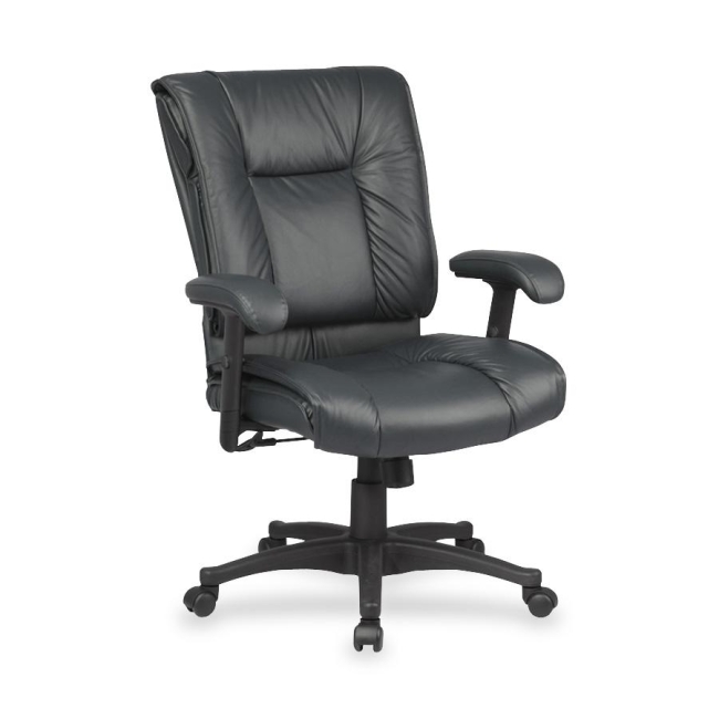 Office Star Deluxe Leather Mid-Back Chair EX93813 OSPEX93813 EX9381