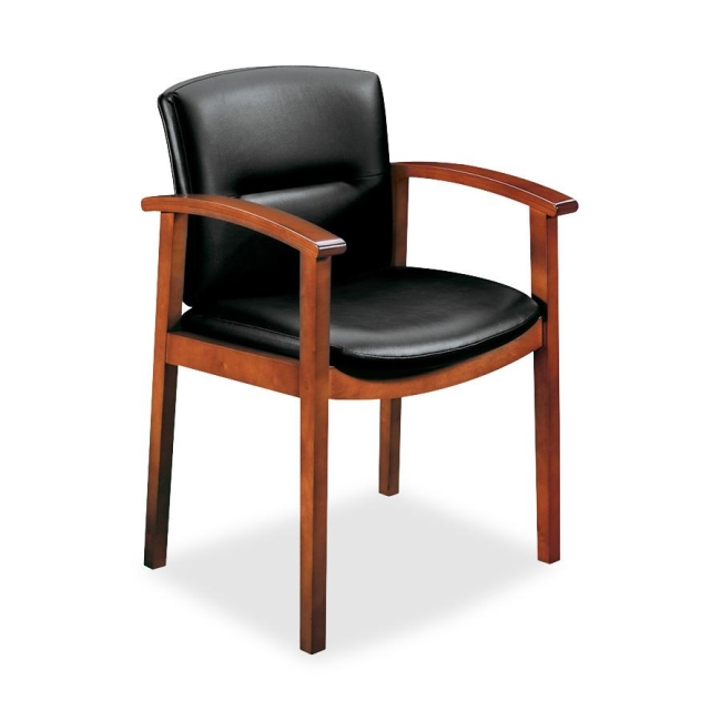 HON Park Avenue Hardwood and Leather Guest Chair 5003JSS11 HON5003JSS11 5003