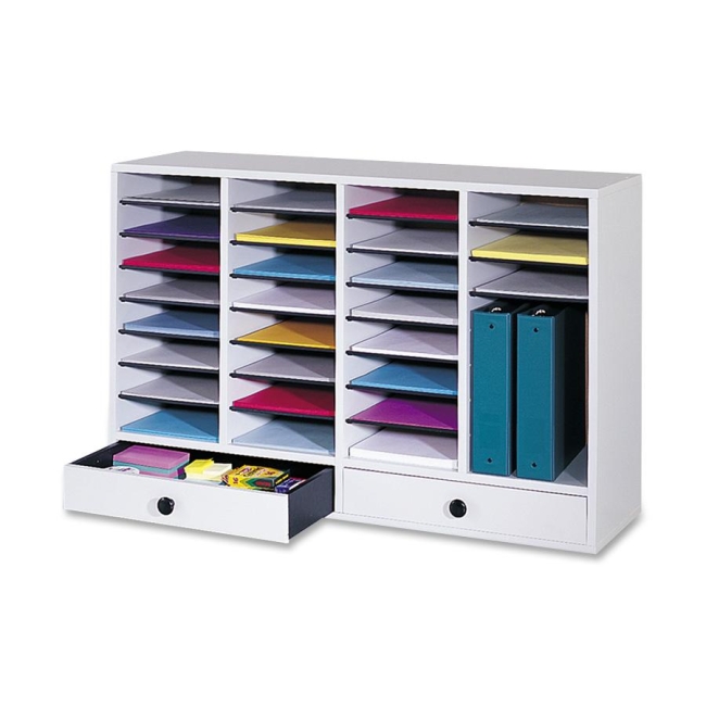 Safco 32 Compartments Adjustable Literature Organizer 9494GR SAF9494GR