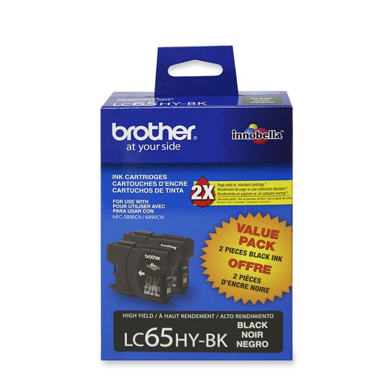 Brother High Yield Black Ink Cartridge For MFC5890cn and MFC6490cw Printers LC652PKS BRTLC652PKS