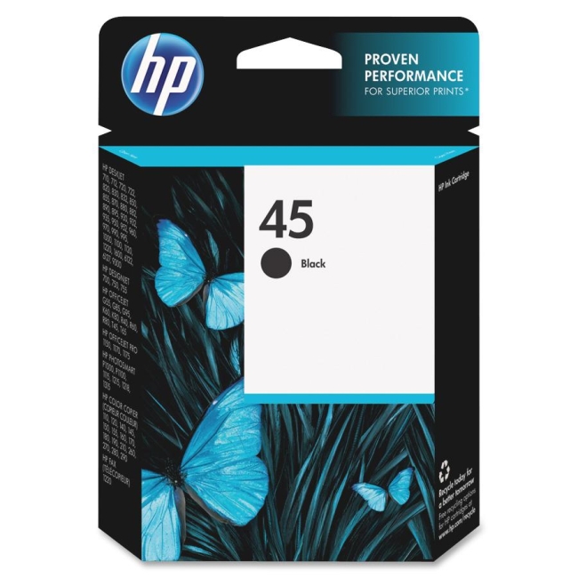 HP Black Ink Cartridge 51645A HEW51645A No. 45