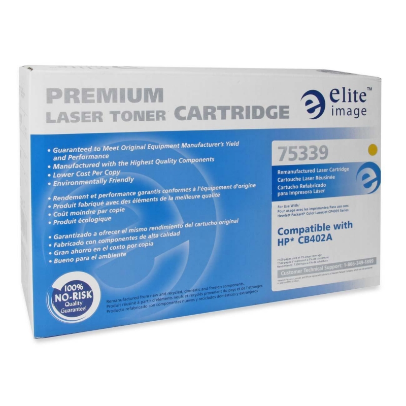 Elite Image Yellow Toner Cartridge For HP LaserJet CP4005 Series Printer 75339 ELI75339
