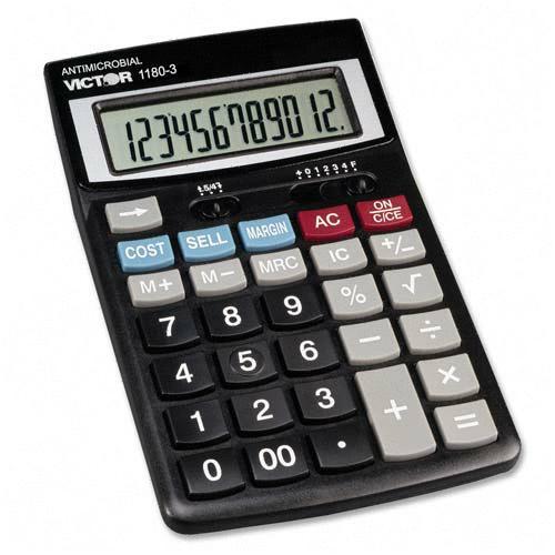 Victor Technology AntiMicrobial Commercial Portable Calculator 11803A VCT11803A
