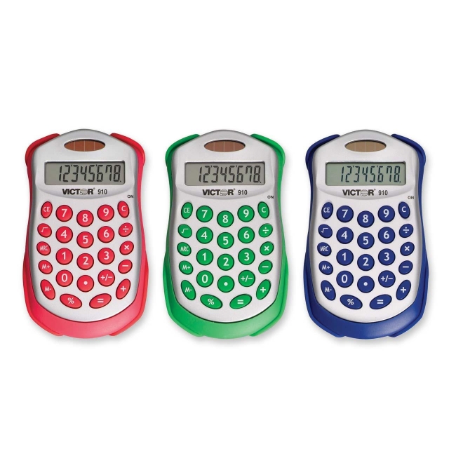 Victor Technology Colorful Handheld Back to School Calculator 910 VCT910
