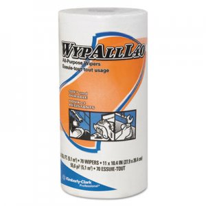 WypAll L40 Towels, Small Roll, 10 2/5 x 11, White, 70/Roll, 24 Rolls/Carton KCC05027 5027