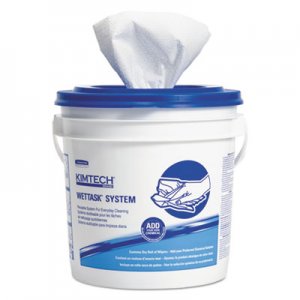 KIMTECH WetTask System-Bleach/Disinfectant/Sanitizer w/Bucket,12X12.5, 90/Roll, 6Roll/CT KCC06411 06411