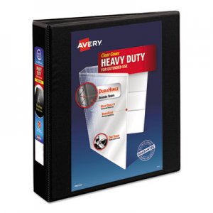 Avery Heavy-Duty Non Stick View Binder w/Slant Rings, 1 1/2" Cap, Black AVE05400 05400
