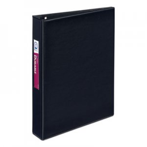 Avery Mini Durable Binder with Round Rings, 5 1/2 x 8 1/2, 1" Capacity, Black AVE27257 27257