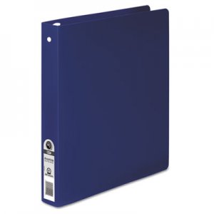 ACCO HIDE Poly Round Ring Binder, 35-pt. Cover, 1" Cap, Dark Blue ACC39712 A7039712A