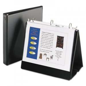 Avery Easel Presentation Durable Binder, 1" Round Rings, Holds 11 x 8 1/2 Paper, Black AVE12880 12880