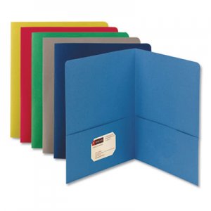 Smead Two-Pocket Folder, Textured Paper, Assorted, 25/Box SMD87850 87850
