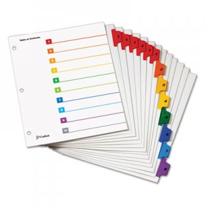 Cardinal Traditional OneStep Index System, 8-Tab, 1-8, Letter, Multicolor, 6 Sets CRD60828 60828
