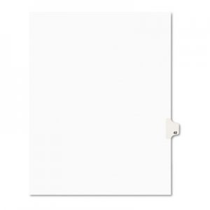 Avery Avery-Style Legal Exhibit Side Tab Divider, Title: 42, Letter, White, 25/Pack AVE01042 01042