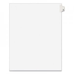 Avery Avery-Style Legal Exhibit Side Tab Dividers, 1-Tab, Title A, Ltr, White, 25/PK AVE01401 01401