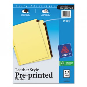 Avery Preprinted Red Leather Tab Dividers w/Clear Reinforced Edge, 25-Tab, Ltr AVE11323 11323