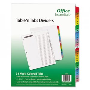 Office Essentials Table 'n Tabs Dividers, 31-Tab, Letter AVE11681 11681