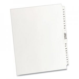 Avery Avery-Style Legal Exhibit Side Tab Divider, Title: 51-75, Letter, White AVE11396 11396