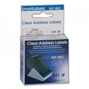 Seiko Self-Adhesive Address Labels, 1-1/8 x 3-1/2, Clear, 130/Box SKPSLP1RLC SLP-1RLC