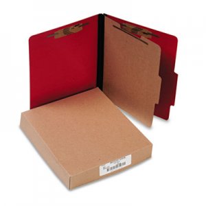 ACCO ColorLife PRESSTEX Classification Folders, Letter, 4-Section, Exec Red, 10/Box ACC15649 A7015649
