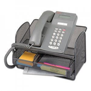 Safco Onyx Angled Mesh Steel Telephone Stand, 11 3/4 x 9 1/4 x 7, Black SAF2160BL 2160BL