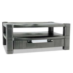 Kantek Two Level Stand, Removable Drawer, 17 x 13 1/4 x 3-1/2 to 7, Black KTKMS480 MS480