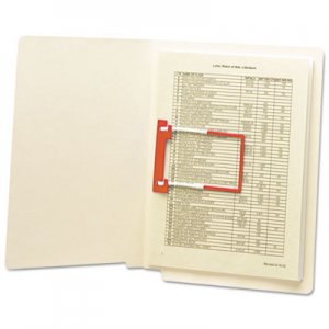 Smead U-Clip Bonded File Fasteners, 2" Capacity, Orange and White, 100/Box SMD68260 68260