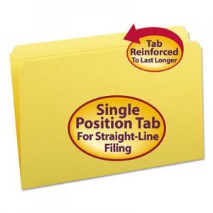 Smead File Folders, Straight Cut, Reinforced Top Tab, Legal, Yellow, 100/Box SMD17910 17910