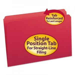 Smead File Folders, Straight Cut, Reinforced Top Tab, Legal, Red, 100/Box 17710 SMD17710