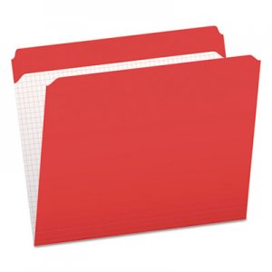 Pendaflex Reinforced Top Tab File Folders, Straight Cut, Letter, Red, 100/Box R152RED ESSR152RED