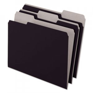 Pendaflex Interior File Folders, 1/3 Cut Top Tab, Letter, Black 100/Box 421013BLA PFX421013BLA