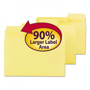Smead SuperTab Colored File Folders, 1/3 Cut, Letter, Yellow, 100/Box 11984 SMD11984