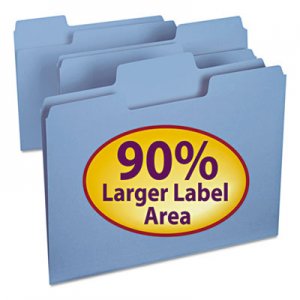 Smead SuperTab Colored File Folders, 1/3 Cut, Letter, Blue, 100/Box SMD11986 11986