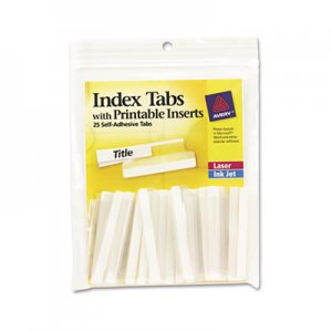 Avery Insertable Index Tabs with Printable Inserts, Two, Clear Tab, 25/Pack AVE16241 16241