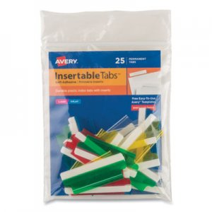 Avery Insertable Index Tabs with Printable Inserts, Two, Assorted Tab, 25/Pack AVE16239 16239