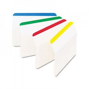 Post-it Tabs Angled Tabs, 2 x 1 1/2, Striped, Assorted Primary Colors, 24/Pack MMM686A1 686A-1