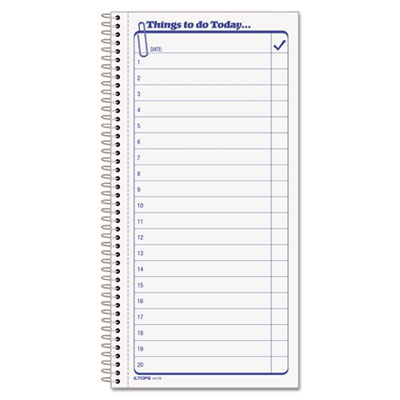 TOPS THINGS TO DO Spiral Daily Agenda Book, 5 1/2 x 11, Two-Part Carbonless, 50/Pad TOP41170 41170