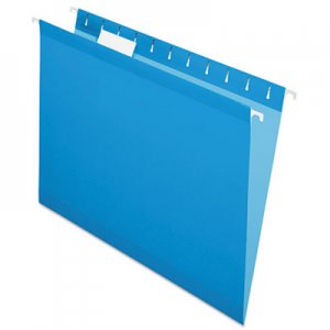 Pendaflex Reinforced Hanging Folders, 1/5 Tab, Letter, Blue, 25/Box 415215BLU PFX415215BLU