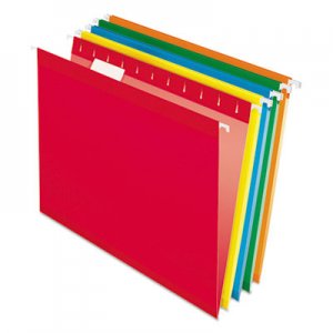 Pendaflex Reinforced Hanging Folders, Letter, Yellow, Red, Orange, Blue, Green, 25/Box 415215ASST PFX415215ASST