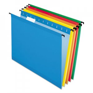 Pendaflex Poly Laminate Hanging Folders, Letter, 1/5 Tab, Assorted, 20/Box PFX615215ASST 6152 1/5 ASST