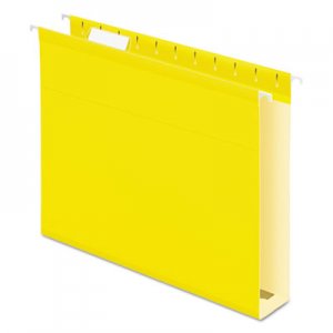 Pendaflex Reinforced 2" Extra Capacity Hanging Folders, 1/5 Tab, Letter, Yellow, 25/Box PFX4152X2YEL 04152X2 YEL