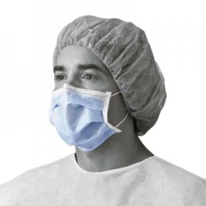 Medline Standard Procedure Face Mask, Cellulose, Blue, 50/Box MIINON27375Z NON27375Z