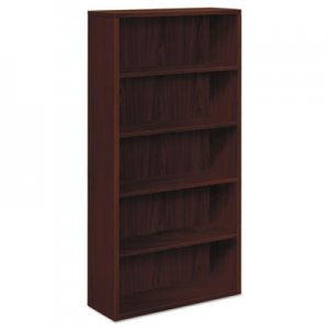 HON 10500 Series Laminate Bookcase, Five-Shelf, 36w x 13-1/8d x 71h, Mahogany 105535NN HON105535NN